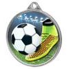 Soccer Boot and Ball Color Texture 3D Print Silver Medal