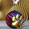 Rincon black acrylic Dog Paws medal