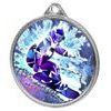 Snowboarding 3D Texture Print Full Color 2 1/8" Medal - Silver