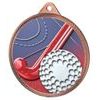 Field Hockey 3D Texture Print Full Color 2 1/8&quot; Medal - Bronze