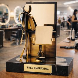 Salon Hairdressing Handmade Metal Trophy