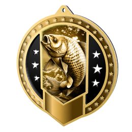 Noir Stainless Steel Fishing 3 Classic Medal