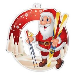 Snowy Father Christmas Ski Medal