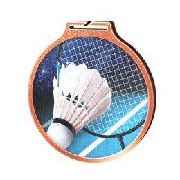 Habitat Badminton Bronze Eco Friendly Wooden Medal