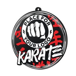 Pro Karate Black Acrylic Logo Medal