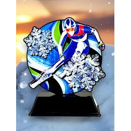Roswell Black Acrylic Skiing Trophy