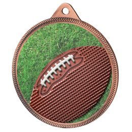 Gridiron Football Color Texture 3D Print Bronze Medal