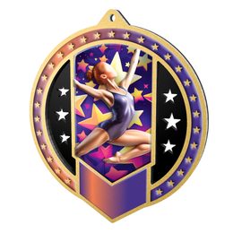 Noir Stainless Steel Gymnastics Medal