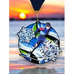 Rincon Black Acrylic Cross Country Skiing Medal