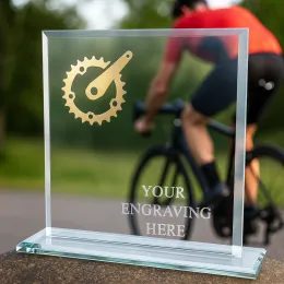 Titanium Glass and Metal Fusion Cycling Trophy