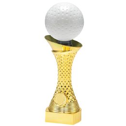 Gold Golf Trophy with 3D White Ball