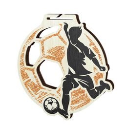 Acacia Women Soccer Bronze Eco Friendly Wooden Medal