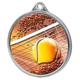 Tennis Colour Texture 3D Print Silver Medal