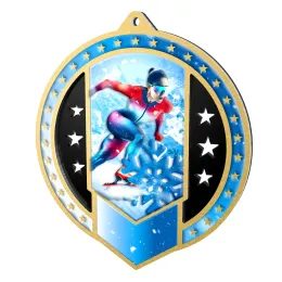 Noir Stainless Steel Speed Skating Medal