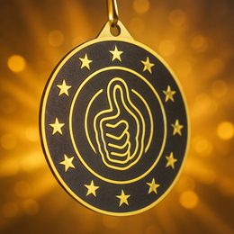 Valor Stainless Thumb Up Medal