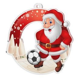 Snowy Father Christmas Soccer Medal