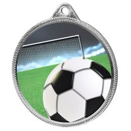 Soccer Color Texture 3D Print Silver Medal