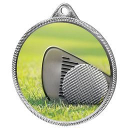 Golf Color Texture 3D Print Silver Medal