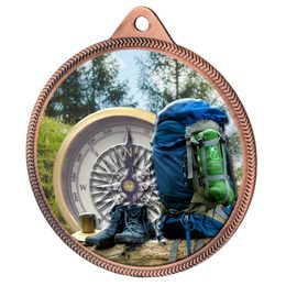 Hiking and Mountaineering Color Texture 3D Print Bronze Medal