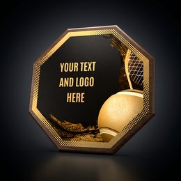HEX Metal & Wood Tenis Plaque