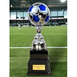 Sealy Silver and Blue Tower Soccer Trophy