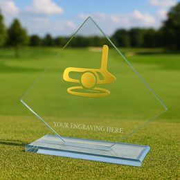 Vanguard Glass and Metal Fusion Golf Putter Trophy
