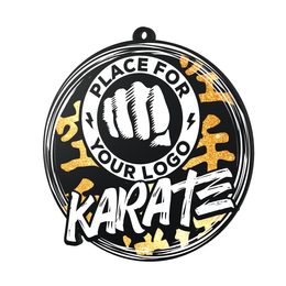Pro Karate Black Acrylic Logo Medal