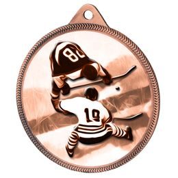 Ice Hockey Classic Texture 3D Print Bronze Medal