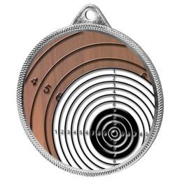 Shooting Target Color Texture 3D Print Silver Medal