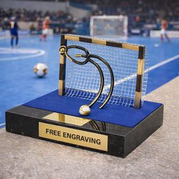 Ronda Futsal Indoor Soccer ball Goalkeeper Handmade Metal Trophy