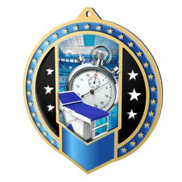 Noir Stainless Steel Swimming Medal