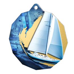 Polygon Stainless Steel Sailing Medal