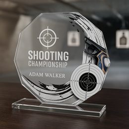 Hopper Shooting Pistol Glass Award