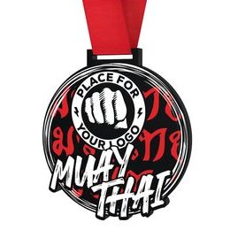 Giant Muay Thai Black Acrylic Logo Medal