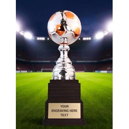 Sealy Silver and Orange Tower Soccer Trophy