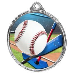 Baseball Homerun Color Texture 3D Print Silver Medal