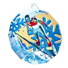 Polygon Stainless Steel Ski Jumping Medal