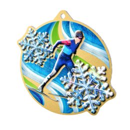 Aurum Stainless Steel Cross Country Skiing Medal