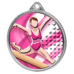 Gymnastics Girls Classic Color Texture 3D Print Silver Medal