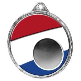 Dutch Netherlands Flag Logo Insert Silver 3D Printed Medal