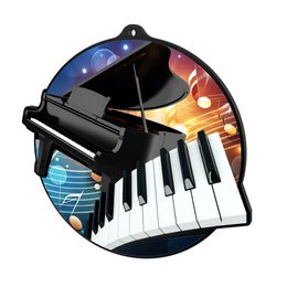 Rincon Black Acrylic Music Piano Medal
