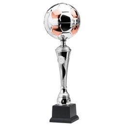 Mbappe Silver and Red Soccer Trophy