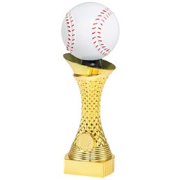 Gold Baseball Trophy with 3D White Ball
