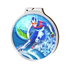 Habitat Alpine Skiing Silver Eco Friendly Wooden Medal