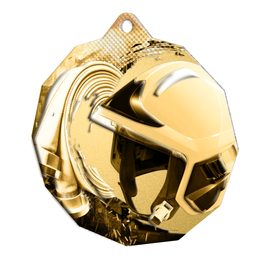 Polygon Classic Stainless Steel Firefighter Medal