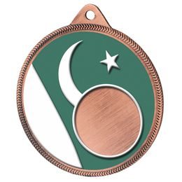 Pakistan Flag Logo Insert Bronze 3D Printed Medal