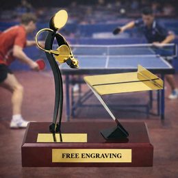 Barcelona Table Tennis Handmade Metal Trophy