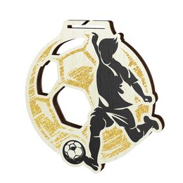 Acacia Women Soccer Gold Eco Friendly Wooden Medal