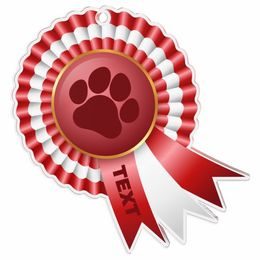 Paw Print Rosette Red Medal