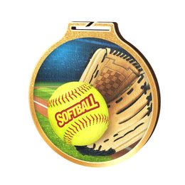 Habitat Softball Gold Eco Friendly Wooden Medal